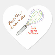 Labels voor brownie bakken / Notenvrije brownies
