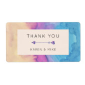 Labels voor bruiloft | Waterverf Textuur (Voorkant)