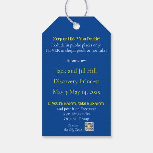 Labels voor cruiseeendenpaspoort cadeaulabel (Achterkant)