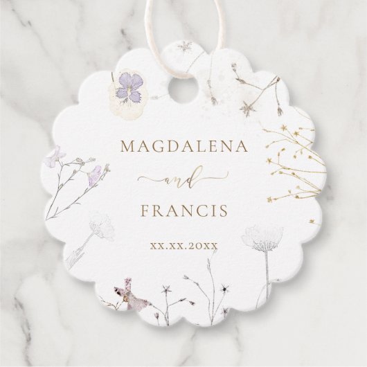 labels voor de bruiloft van gevoelige wilde bloeme (Voorkant)