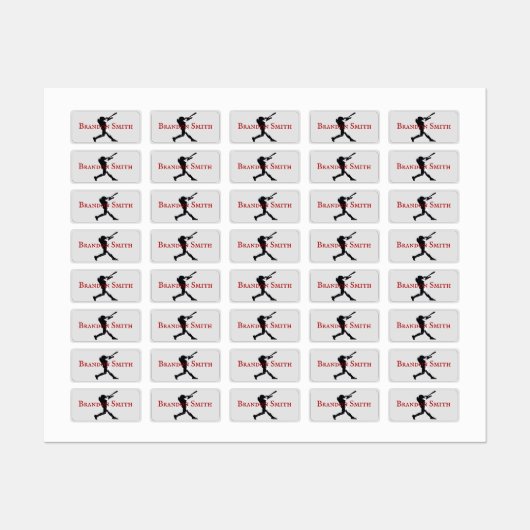 Labels voor de naam van de Baseball Player-batteri (Vel)