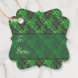 Labels voor groen gevouwen patrooncadeautjes