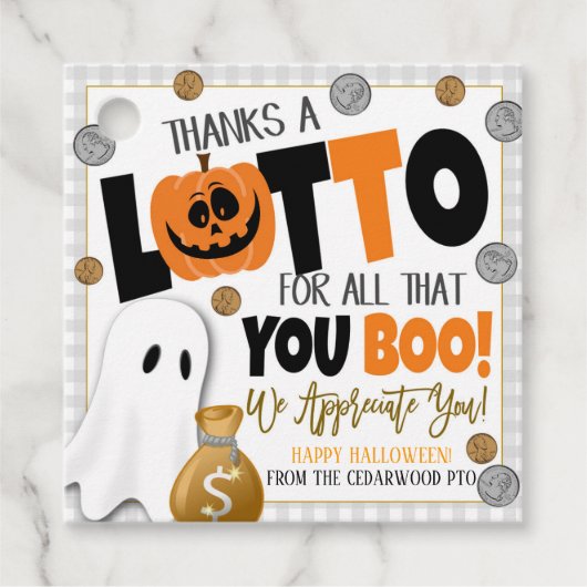 Labels voor halloween lottery Gift (Voorkant)