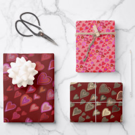 labels voor hartencadeau inpakpapier vel