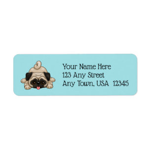 Labels voor het afspeelbare Pug Puppy Return