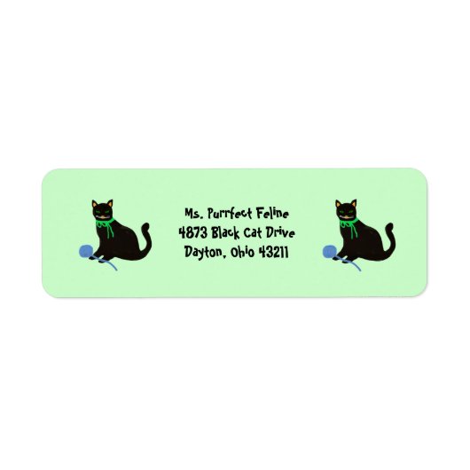 Labels voor het Black Cat Return-adres (Voorkant)