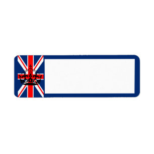 Labels voor het Britse vlag-/Crown-retouradres