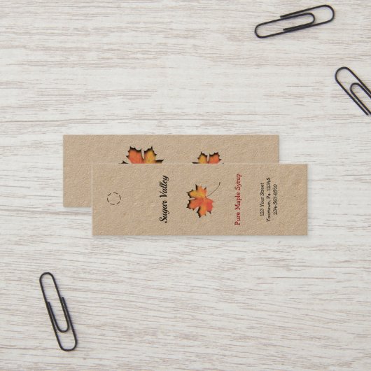 Labels voor het dragen van een propje lederen mant (Voorkant / Achterkant in situ)