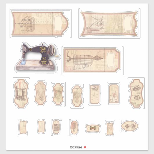  Labels voor het naaien van vinylbessen, op maat g (Vel)