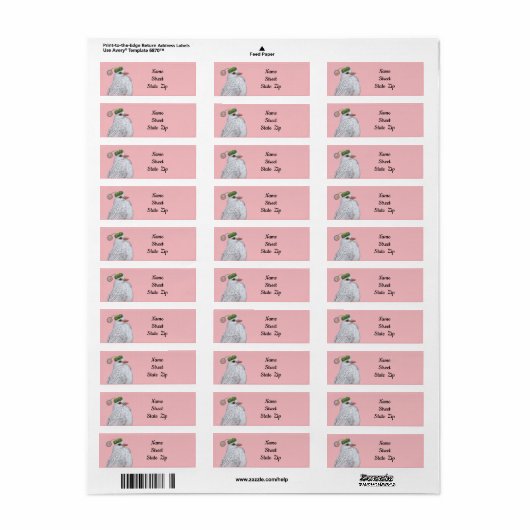 labels voor het retouradres van de witte dove (Full Sheet)