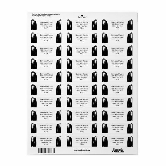 Labels voor het terugsturen van Black and White Ga (Full Sheet)
