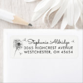 Labels voor het zwart-witretouradres van Dandelion (Insitu)