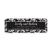 Labels voor het zwarte en witte Damask-retouradres (Voorkant)