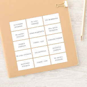 labels voor individuele gastnamen