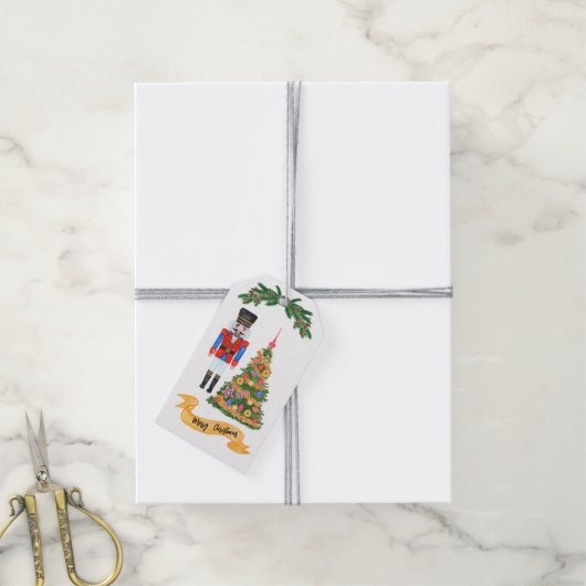 Labels voor kerstboombont cadeaulabel (Met Touw)