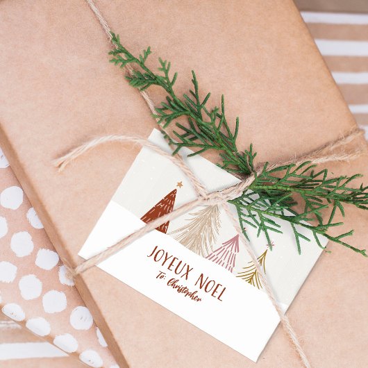 Labels voor kerstcadeaupakket met joyeux Noel Fest