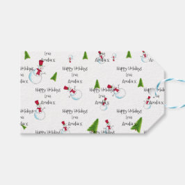 Labels voor kerstcadeautjes in Monogram kerstmis Cadeaulabel