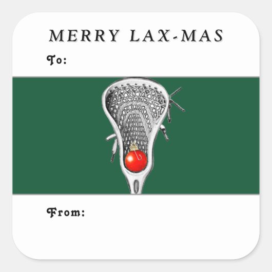 Labels voor kerstfeestdagen met lacrosse cadeaus (Voorkant)