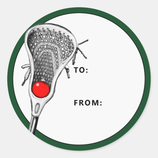 Labels voor kerstfeestdagen met lacrosse cadeaus (Voorkant)