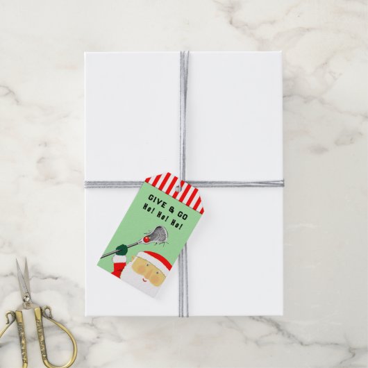 Labels voor kerstfeestdagen met lacrosse cadeaus cadeaulabel (Met Touw)