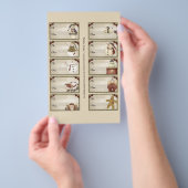 Labels voor kerstmis en wintercadeaus op blad flyer (Hand)
