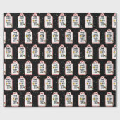 Labels voor kerstsnoepriet cadeaupapier (Vlak)