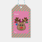 Labels voor kerstvioolrenrendieren cadeaulabel (Voorkant)