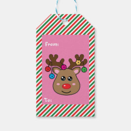 Labels voor kerstvioolrenrendieren cadeaulabel