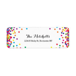 Labels voor kleurrijk Confetti-retouradres van de