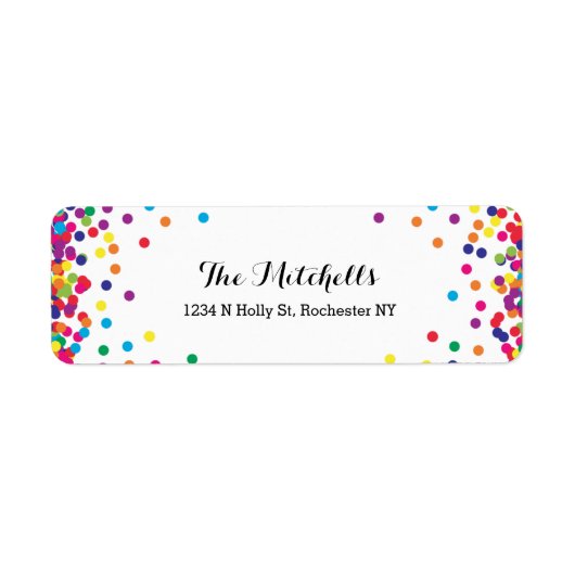 Labels voor kleurrijk Confetti-retouradres van de (Voorkant)
