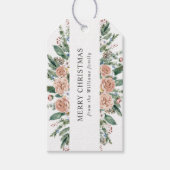 labels voor moderne kerstcadeautjes met florale ke cadeaulabel (Voorkant)
