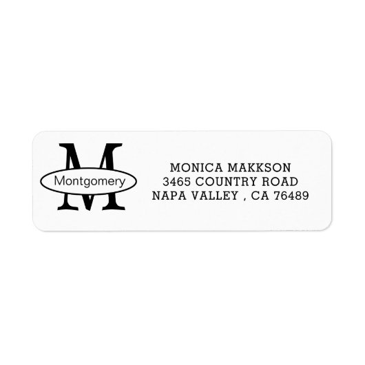 Labels voor monogram-/retouradres (Voorkant)