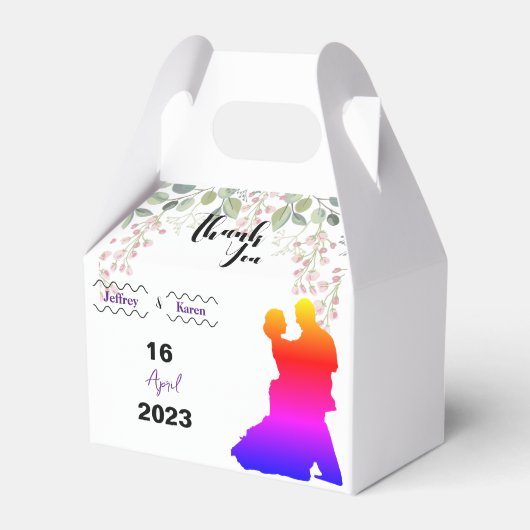 labels voor Paarse bruiloft Bedankdoosjes (Achterkant)