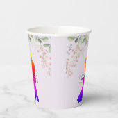 labels voor Paarse bruiloft Papieren Bekers (Links)