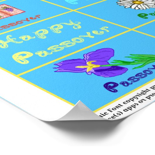 Labels voor passover-/Happy Passover-fabric-letter Poster (Hoek)