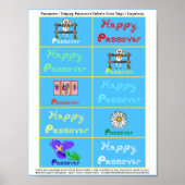Labels voor passover-/Happy Passover-fabric-letter Poster (Voorkant)