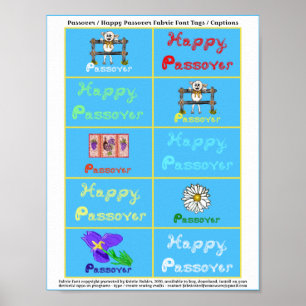 Labels voor passover-/Happy Passover-fabric-letter Poster