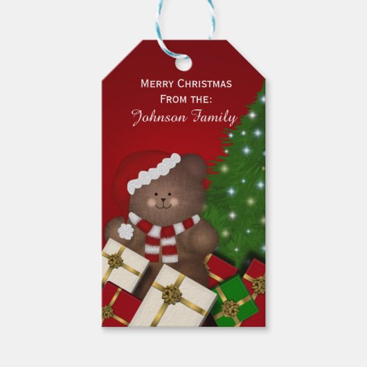 Labels voor persoonlijk kerstBeer Cadeaulabel (Voorkant)