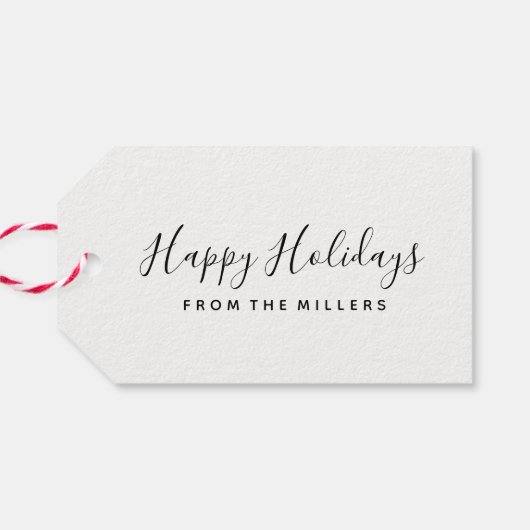 labels voor Prettige feestdagen Script Cadeaus Cadeaulabel (Achterkant Horizontaal)