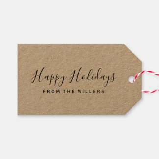 labels voor Prettige feestdagen Script Cadeaus Cadeaulabel