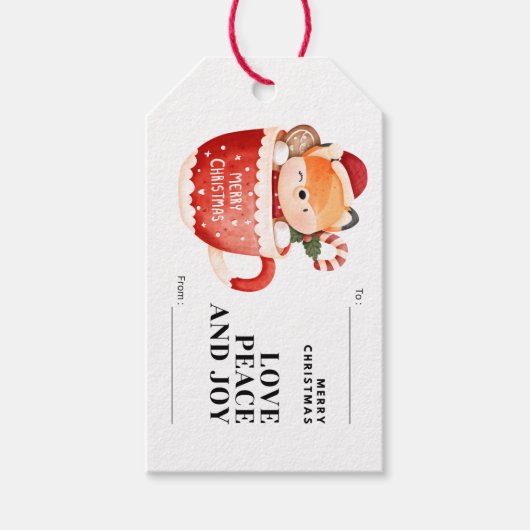 labels voor prettige kerstcadeautjes personalisere cadeaulabel (Voorkant)