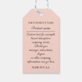 Labels voor productbeschrijving van de aangepaste  cadeaulabel (Achterkant)