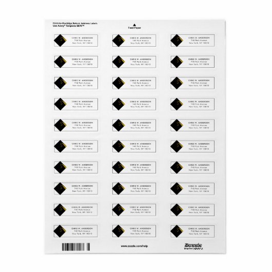 Labels voor retouradres afstuderen (Full Sheet)