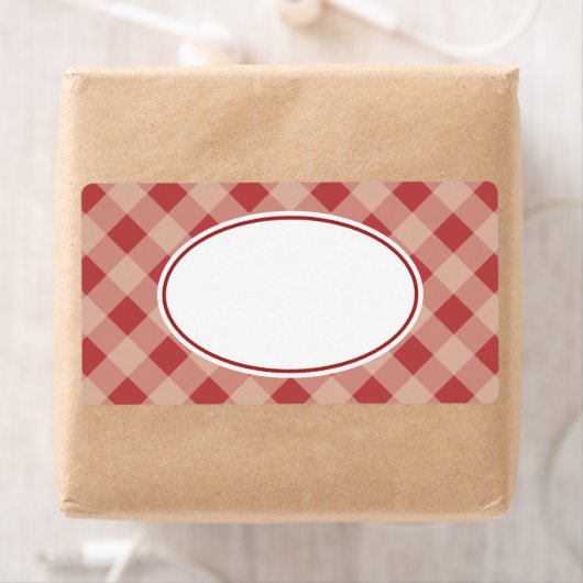 Labels voor rode en cream Gingham (Insitu)