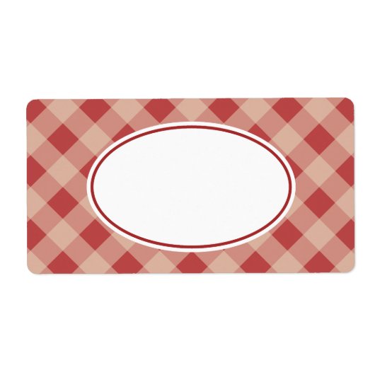 Labels voor rode en cream Gingham (Voorkant)