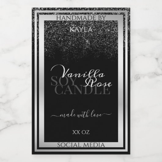 Labels voor verpakkingsmaterialen van Classy Black Voedselcontainer Etiket (Enkel label)