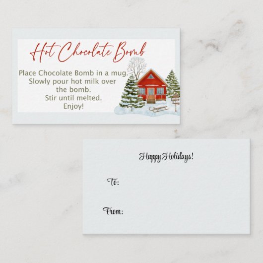 Labels voor warme chocolademonsters, grootte van h (Voorkant / Achterkant)