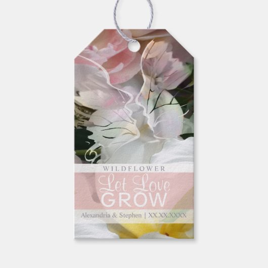Labels voor weddenschappen met wilde bloemen cadeaulabel (Voorkant)