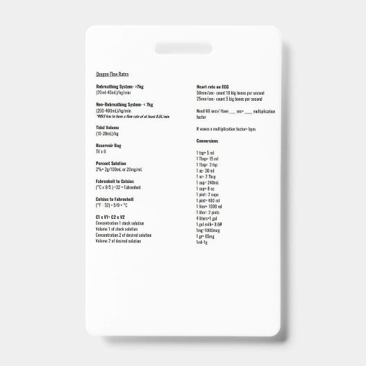 Labels voor zuurstofdebiet en conversie badge (Voorkant)