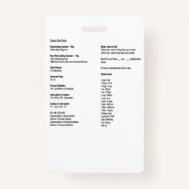 Labels voor zuurstofdebiet en conversie badge